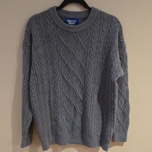 Aelfric Eden Men's Blue Cable Knit Sweater